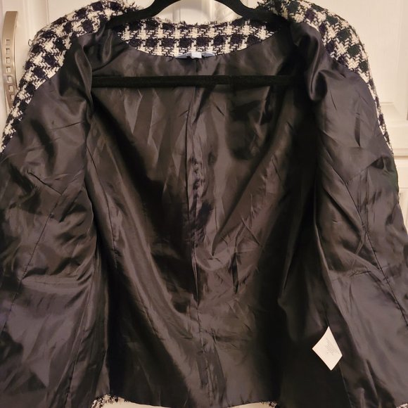 BLACK AND WHITE TWEED JACKET DENVER HAYES MED Sparkles - Picture 8 of 11
